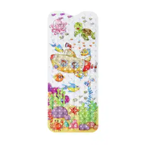 Antislip badmat met onderwater thema voor kinderen, met zeesterren en octopus.