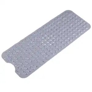 Grijze antislip badmat met bolletjes voor badkamer en douche.