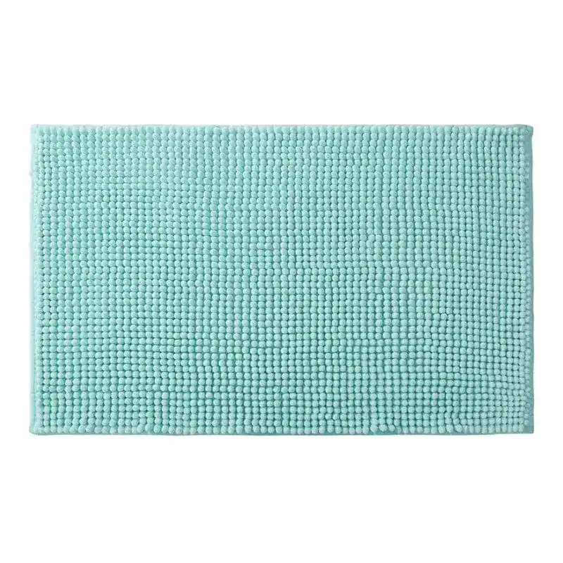 Aqua badmat met antislip textuur, lichtblauw, voor badkamer en douche.