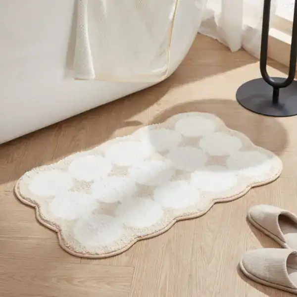 Grote badkamermat met wolkenpatroon, antislip, voor bad of douche.
