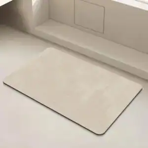 Badmat 60x90 antislip beige met houtstructuur voor badkamer.