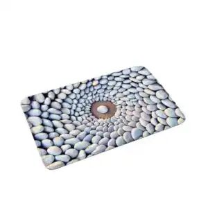 Badmat met stenenpatroon, antislip badkamermat voor douche en bad.
