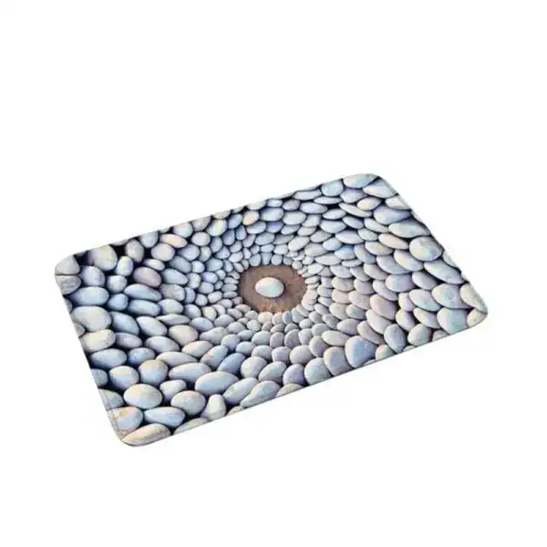Badmat met stenenpatroon, antislip badkamermat voor douche en bad.