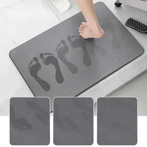 Badmat jade met voetafdrukken, antislip badkamermat voor de douche.