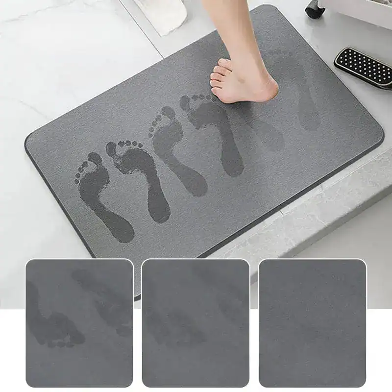 Badmat jade met voetafdrukken, antislip badkamermat voor de douche.