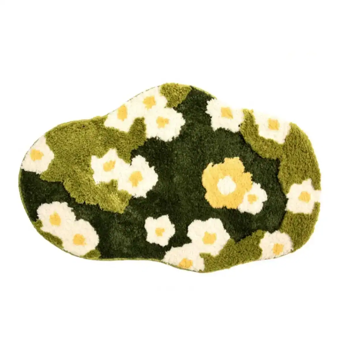 Badmat jade groen met bloemenpatroon, antislip badkamermat voor douche en bad.