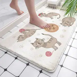 Badmat met schattige kattenprint, antislip badkamermat voor uw bad of douche.
