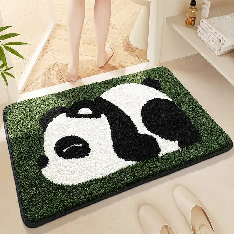Badmat met panda ontwerp voor kinderbadkamer, antislip badkamermat.
