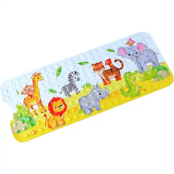 Badmat kinderen met dierenprint en antislip textuur.