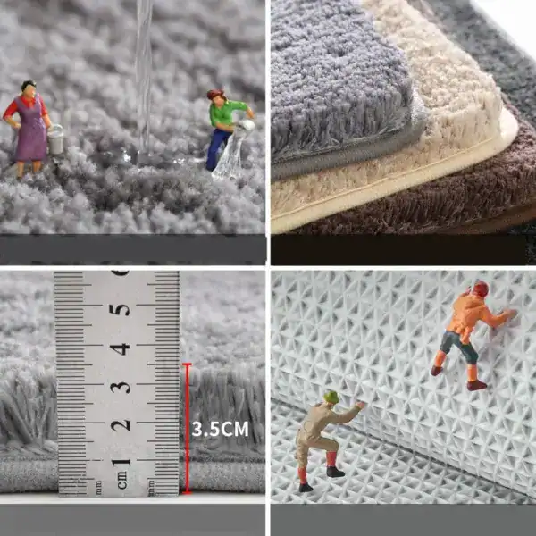 Badmat met antislip onderkant, grijs, 3,5 cm hoog, waterdicht en veilig in de badkamer.