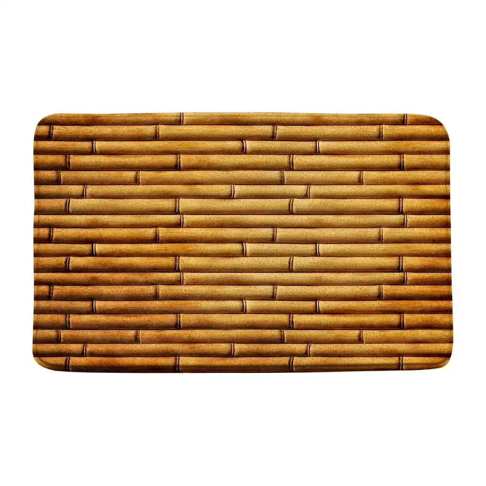 Badmat met bamboe print, antislip badkamermat voor bad of douche.