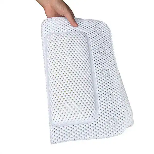 Witte badmat xxl met antislip structuur, voor badkamer en douche.