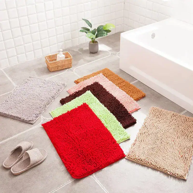 Chenille badmat 60x90 in meerdere kleuren, antislip, voor badkamer.