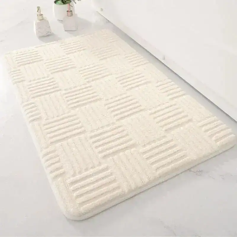 Dikke badmat met ruitpatroon, antislip, voor badkamer en douche.