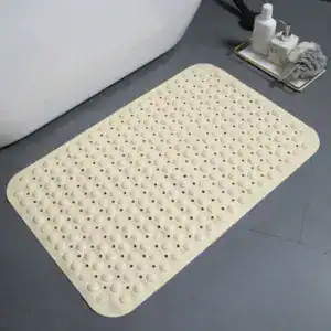 Witte douchemat met antislip textuur voor badkamer.