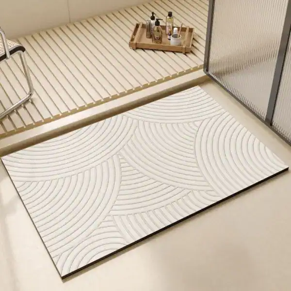 Extra grote badmat met cirkelvormig patroon, antislip, voor badkamer.