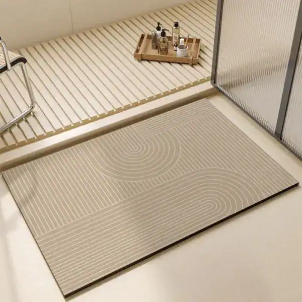 Extra grote badmat met modern patroon, antislip, voor badkamer en douche.