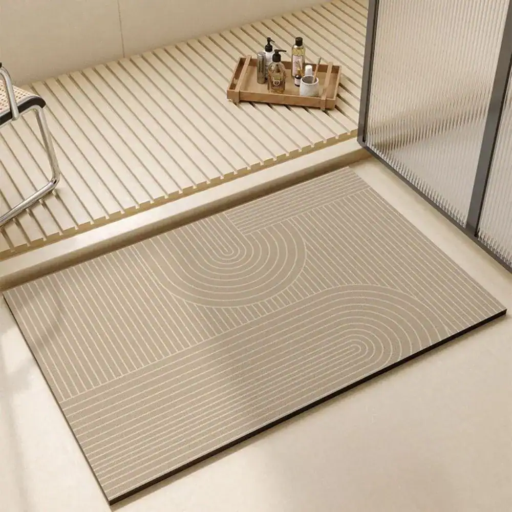 Extra grote badmat met modern patroon, antislip, voor badkamer en douche.