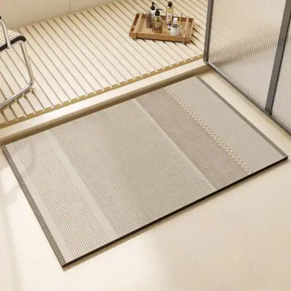 Extra grote badmat met gestreepte textuur, antislip, voor badkamer en douche.