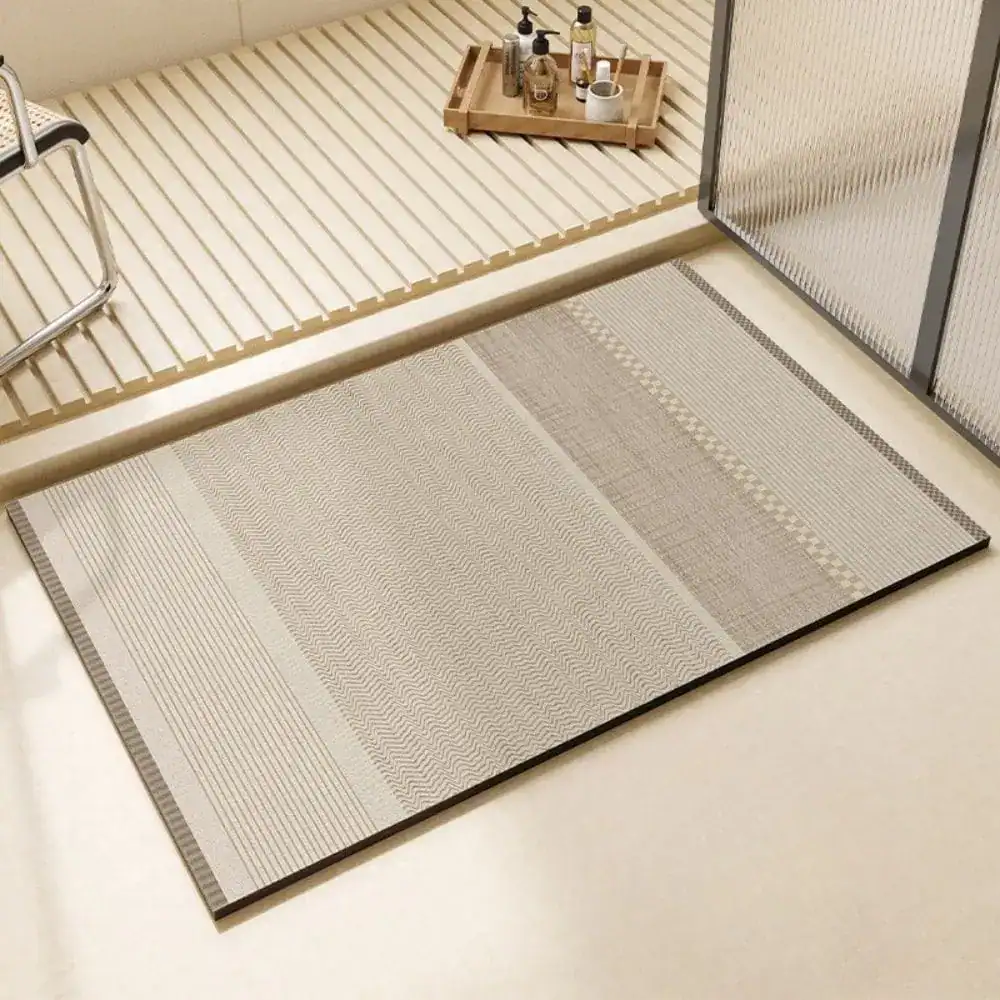 Extra grote badmat met gestreepte textuur, antislip, voor badkamer en douche.
