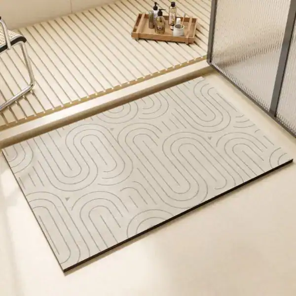 Extra grote badmat met modern patroon, antislip, voor badkamer of douche.