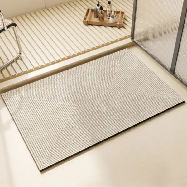 Extra grote badmat met geometrisch patroon, antislip voor badkamer.