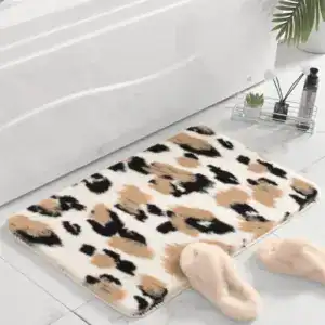 Funky badmat met leopardenprint, zacht en antislip voor uw badkamer.
