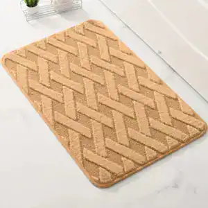 Geweven badmat met houten patroon, antislip, voor badkamer.