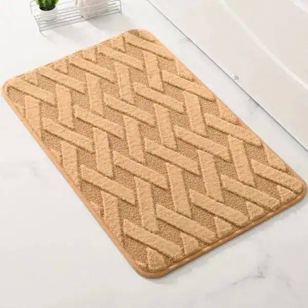 Geweven badmat met houten patroon, antislip, voor badkamer.