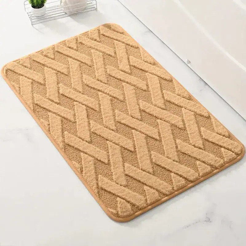 Geweven badmat met houten patroon, antislip, voor badkamer.