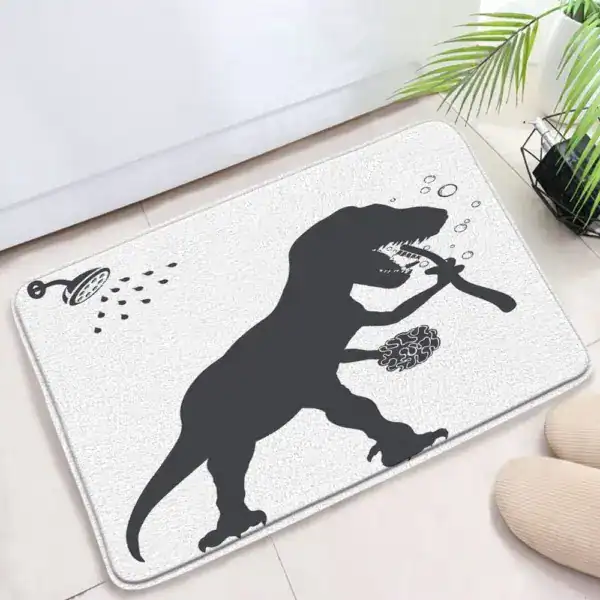 Badmat met dinosaurusprint, antislip, voor badkamer en douche.