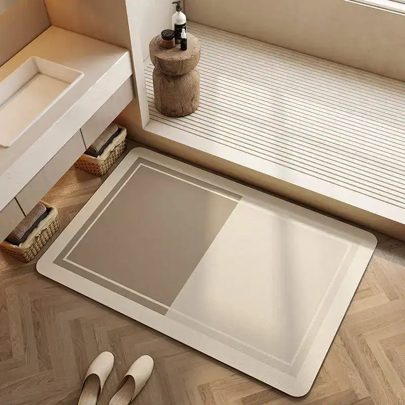 Stenen douchemat met twee kleuren, antislip, voor badkamer.