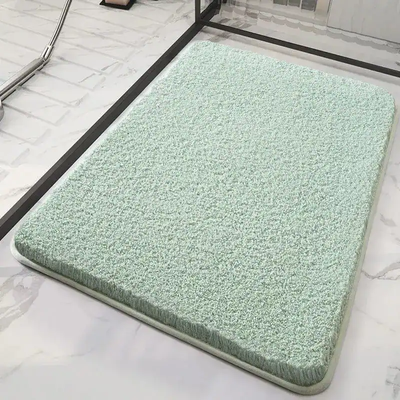 Zachte douchemat in mintgroen, antislip, voor badkamer.